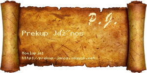 Prekup János névjegykártya